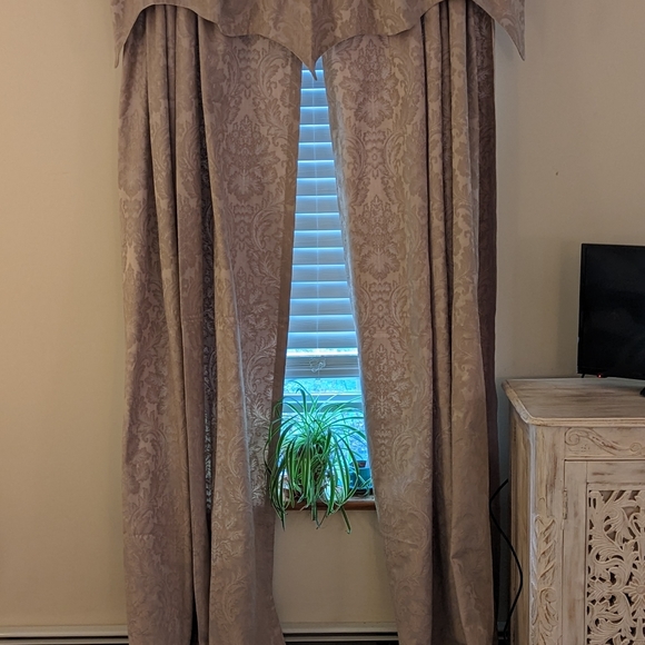 Country Curtain Brocade Curtains and Valance Set - Picture 2 of 10
